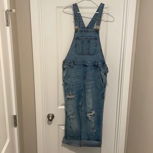 Light wash overalls